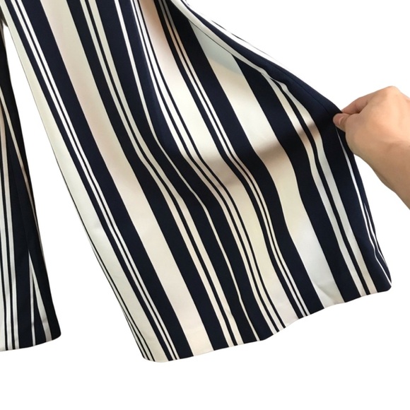 Lena Gabrielle Striped Wide Leg Palazzo Pants High Waist Coastal Chic Resortwear - Picture 4 of 11